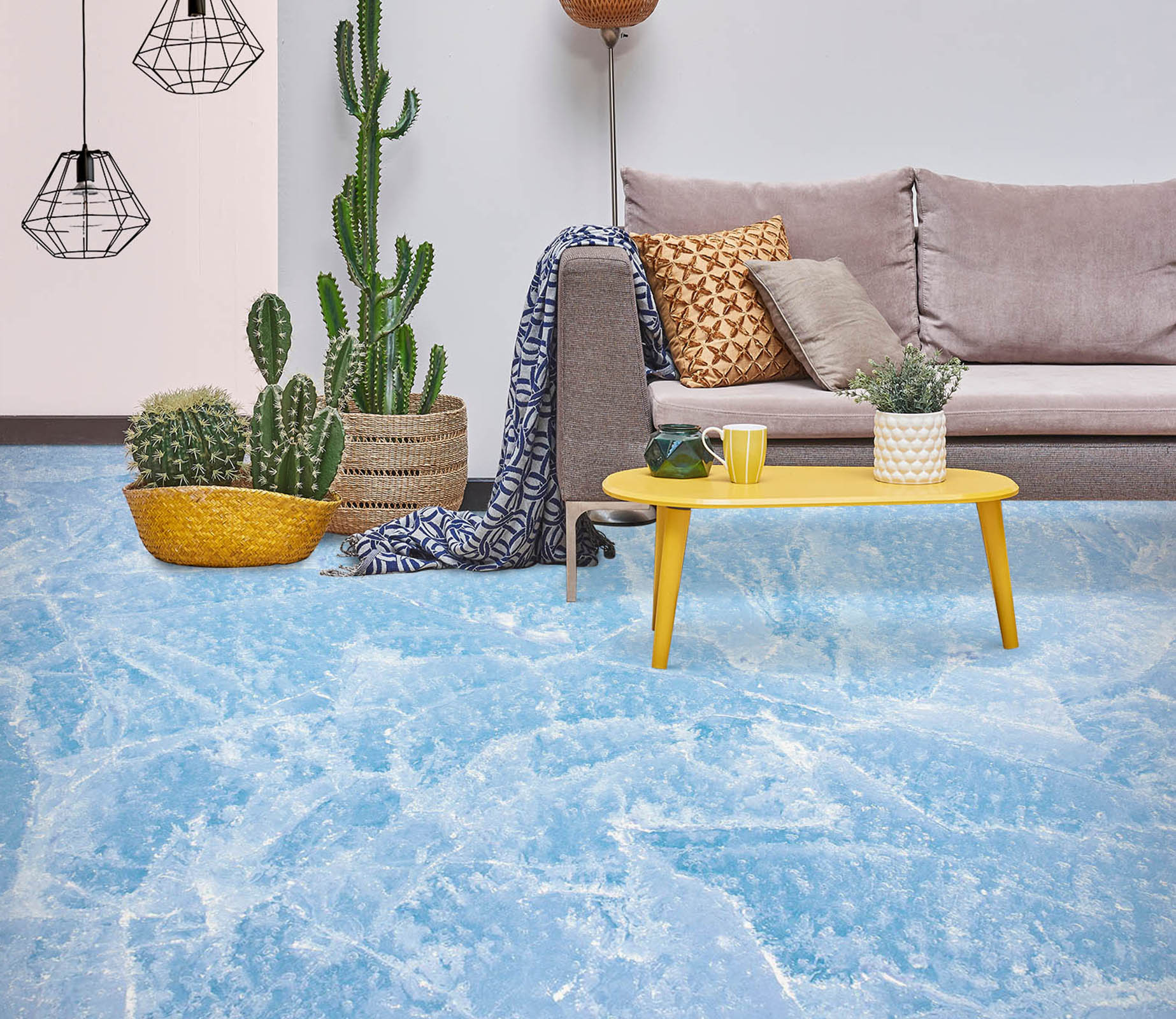 3D Gentle Light Blue 1433 Floor Mural  Wallpaper Murals Self-Adhesive Removable Print Epoxy