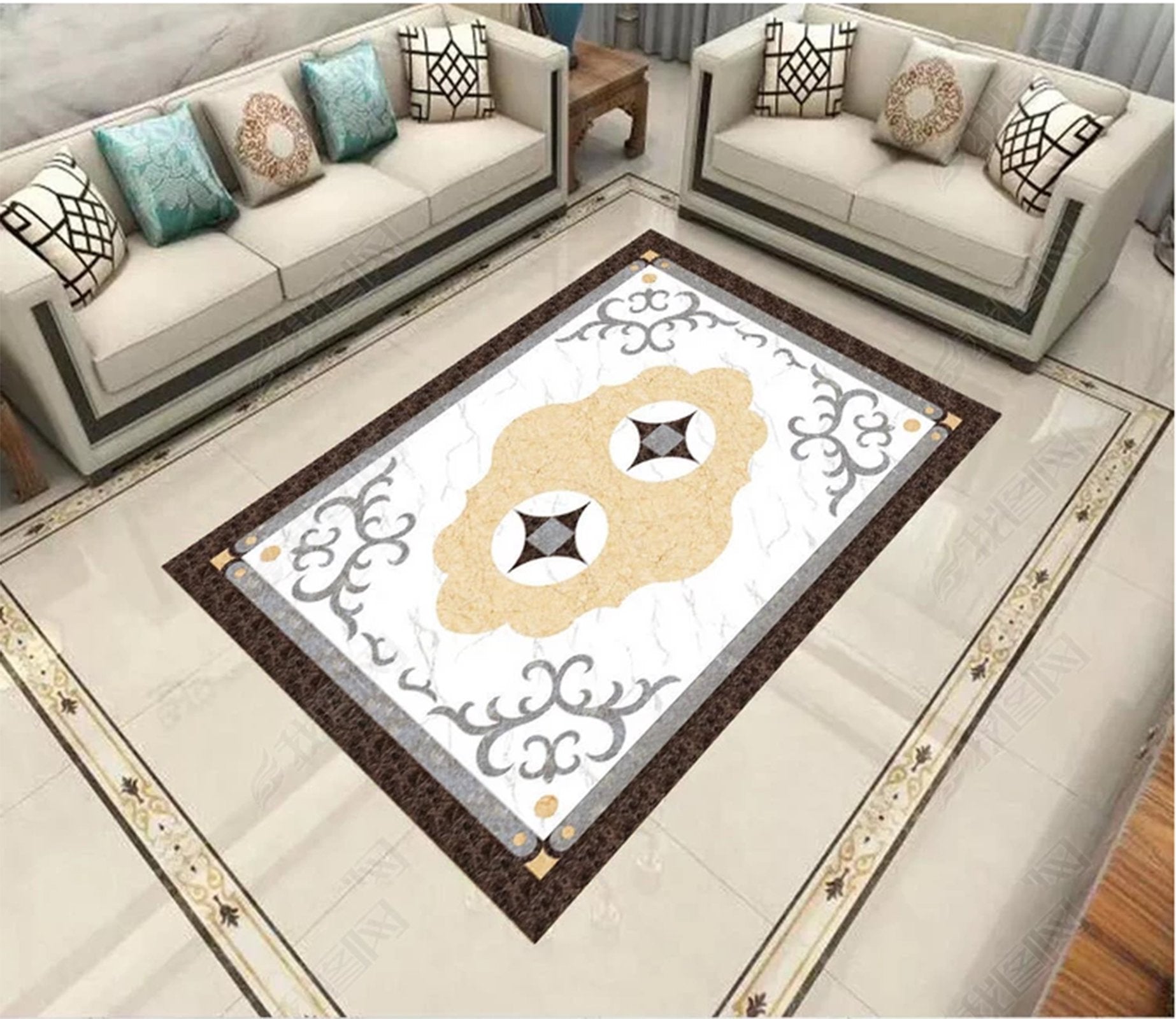 3D Colored Marble Pattern WG998 Floor Mural Wallpaper AJ Wallpaper 2 