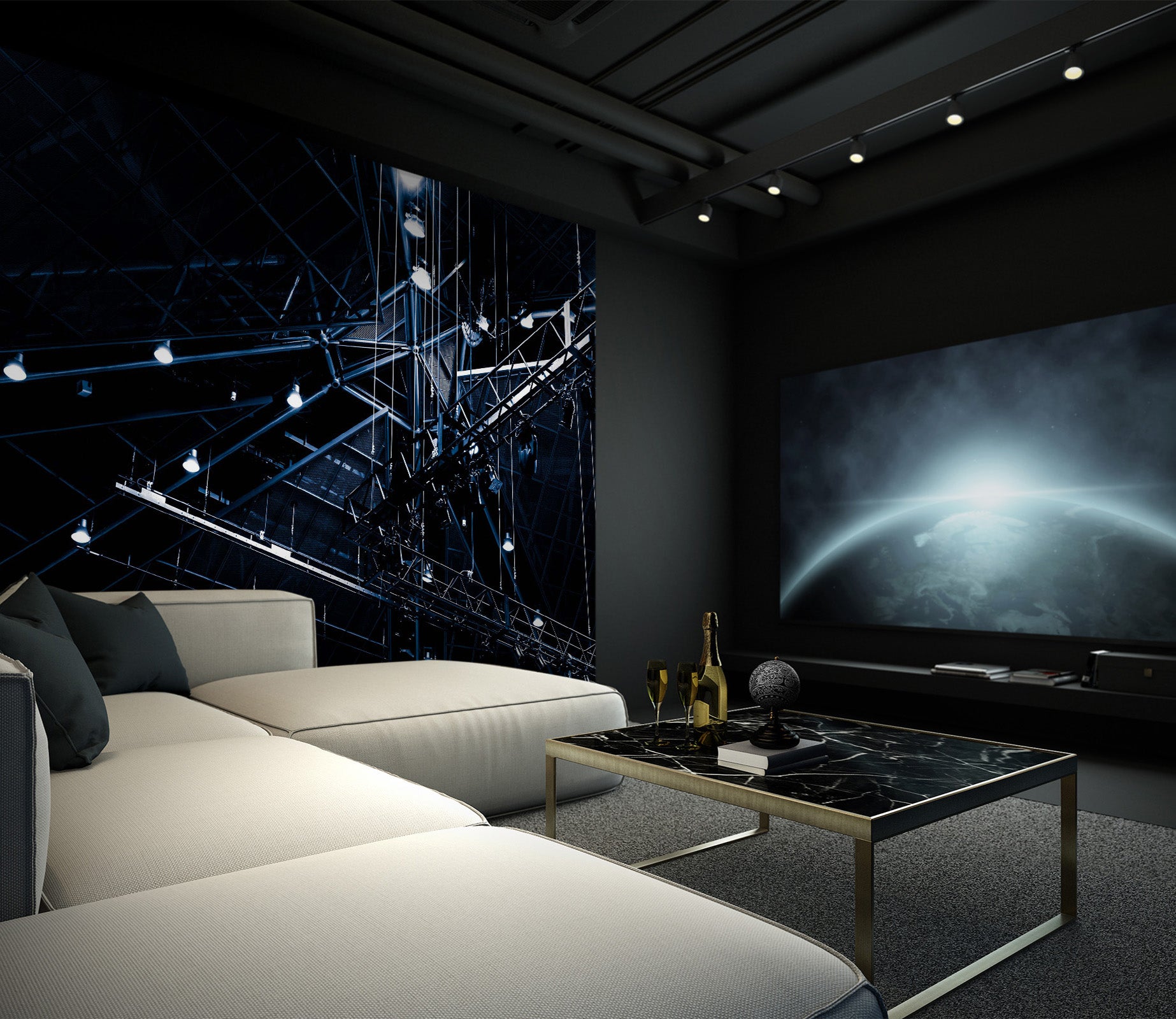 3D Dark City 100 Noirblanc777 Wall Mural Wall Murals