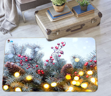 3D Branches Light Spot 56213 Christmas Non Slip Rug Mat Xmas