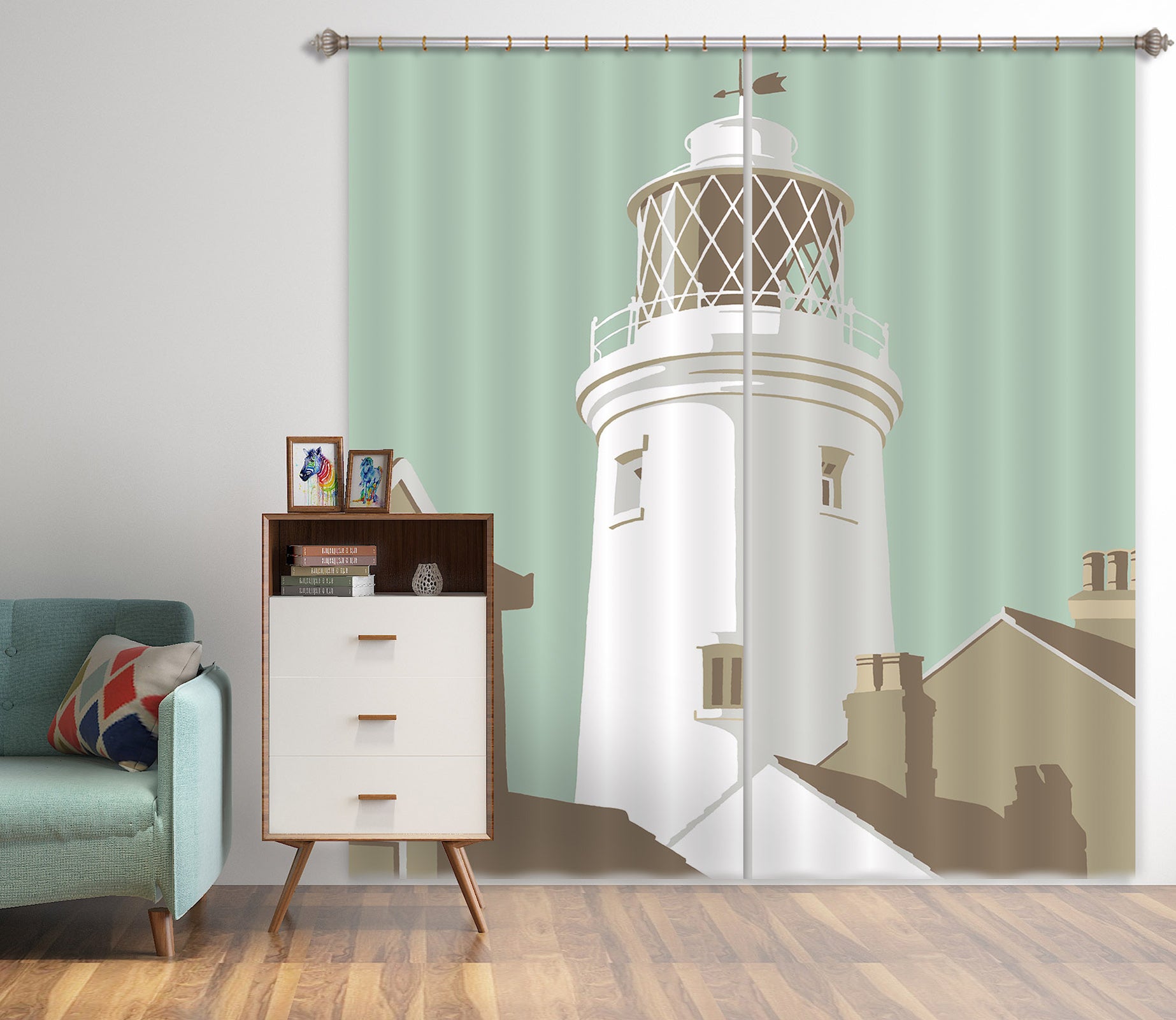3D Southwold Lighthouse 154 Steve Read Curtain Curtains Drapes