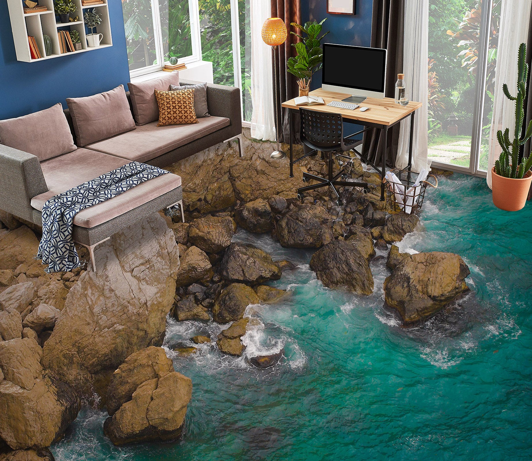 3D Memory Coast 1443 Floor Mural  Wallpaper Murals Self-Adhesive Removable Print Epoxy