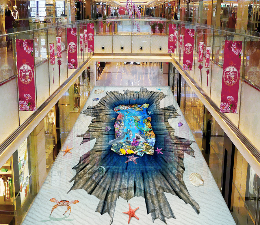 3D Underwater World 583 Floor Mural  Wallpaper Murals Rug & Mat Print Epoxy waterproof bath floor