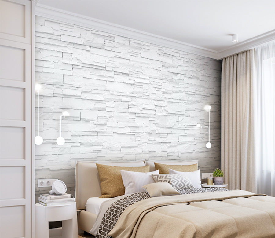 3D White Wall WG131 Wall Murals