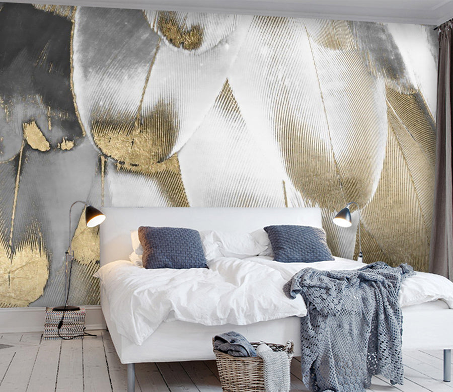 3D White Feather WG036 Wall Murals