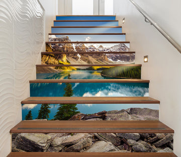 3D Picturesque Distant Mountain Scenery 332 Stair Risers