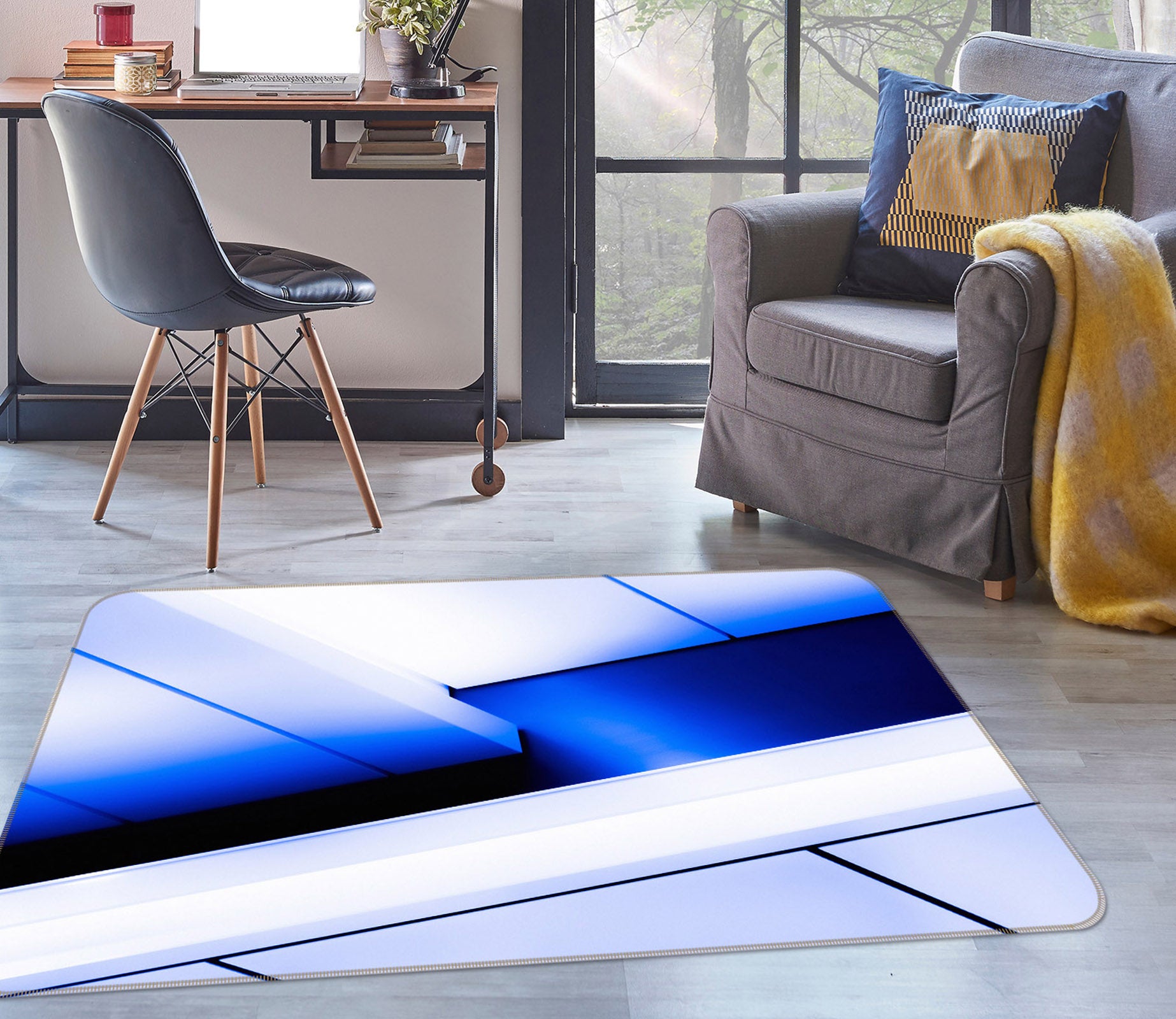 3D Modern Blue 1016 Noirblanc777 Rug Non Slip Rug Mat