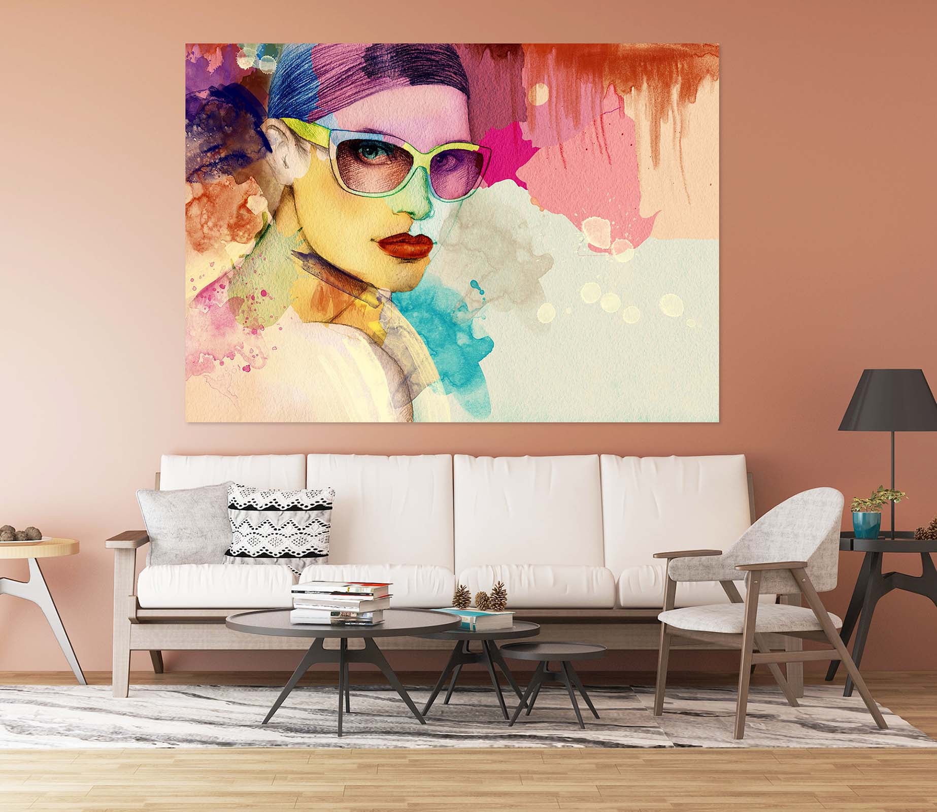 3D Woman Oil Painting 1001 Wall Sticker