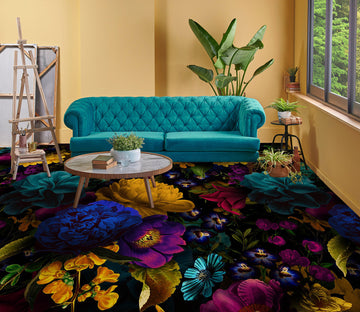 3D Colorful Flowers 99181 Uta Naumann Floor Mural  Wallpaper Murals Self-Adhesive Removable Print Epoxy