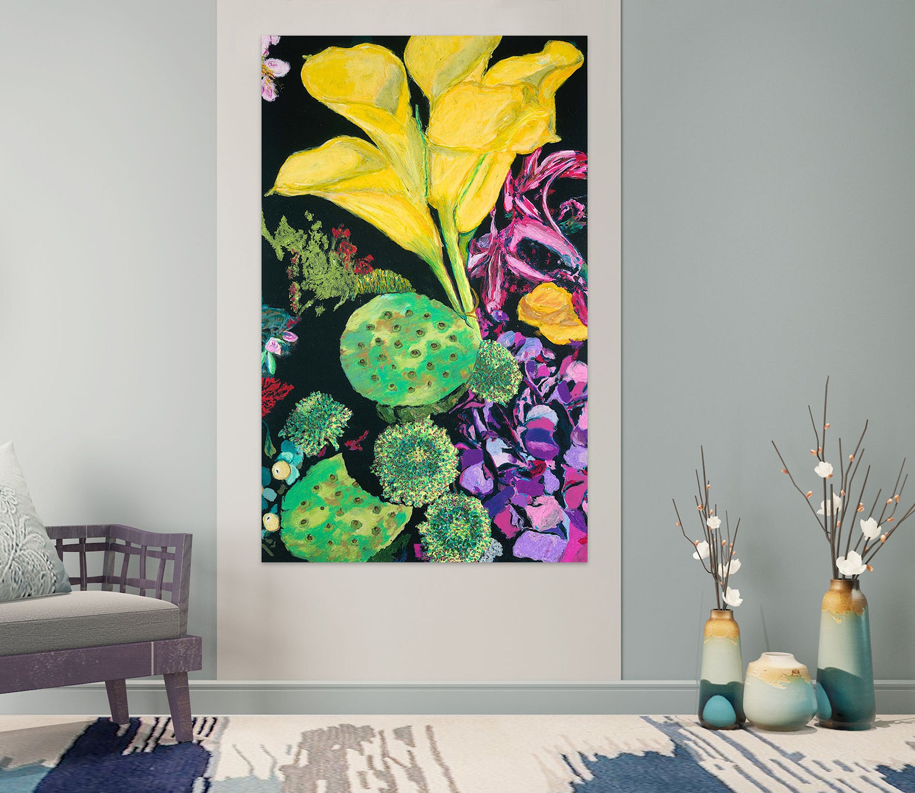 3D Yellow Cala 018 Allan P. Friedlander Wall Sticker