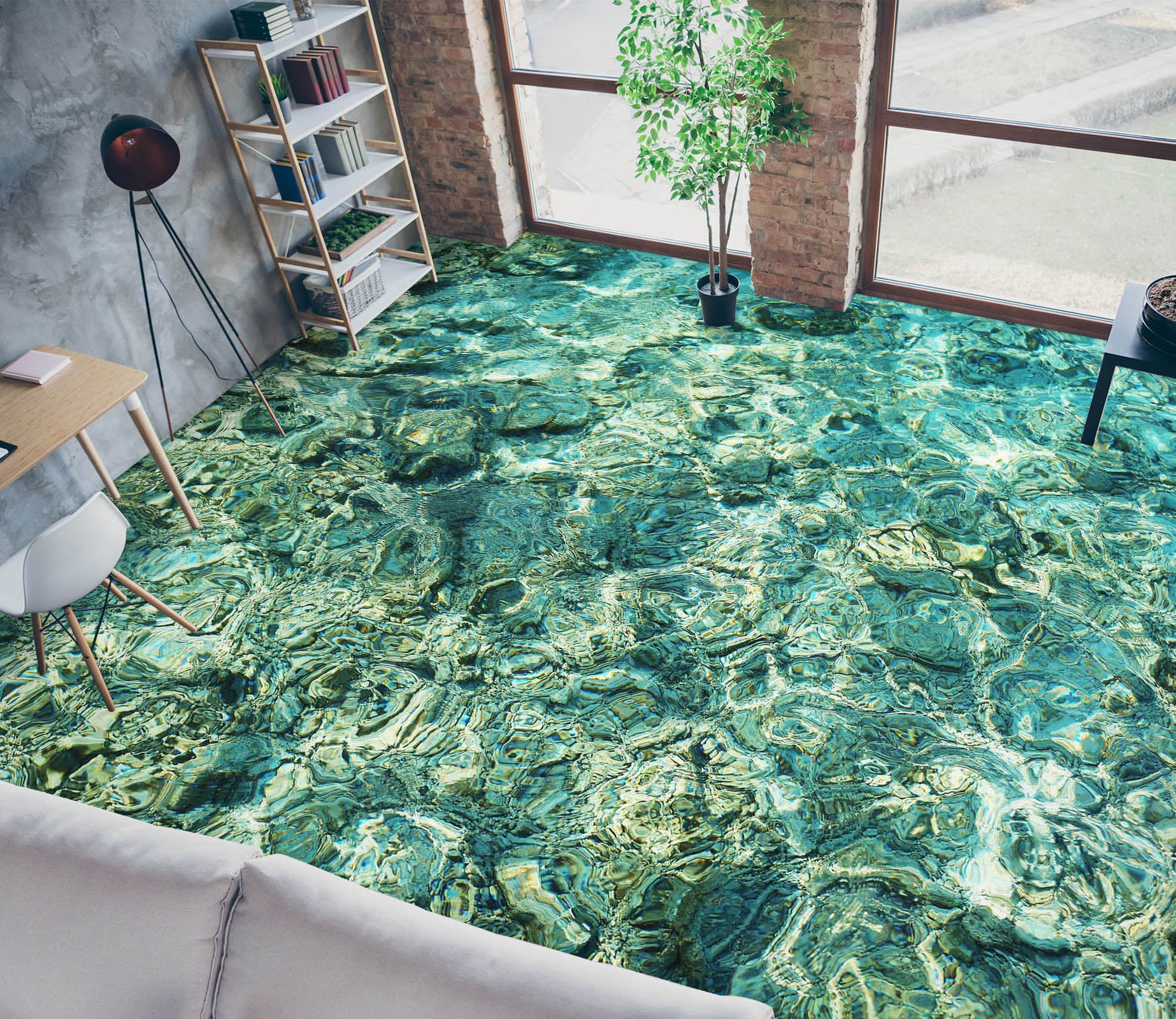 3D Art Green Sea 324 Floor Mural  Wallpaper Murals Rug & Mat Print Epoxy waterproof bath floor