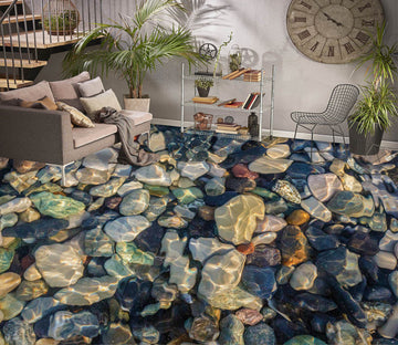 3D Colored Artistic Pebbles 099 Floor Mural  Wallpaper Murals Rug & Mat Print Epoxy waterproof bath floor