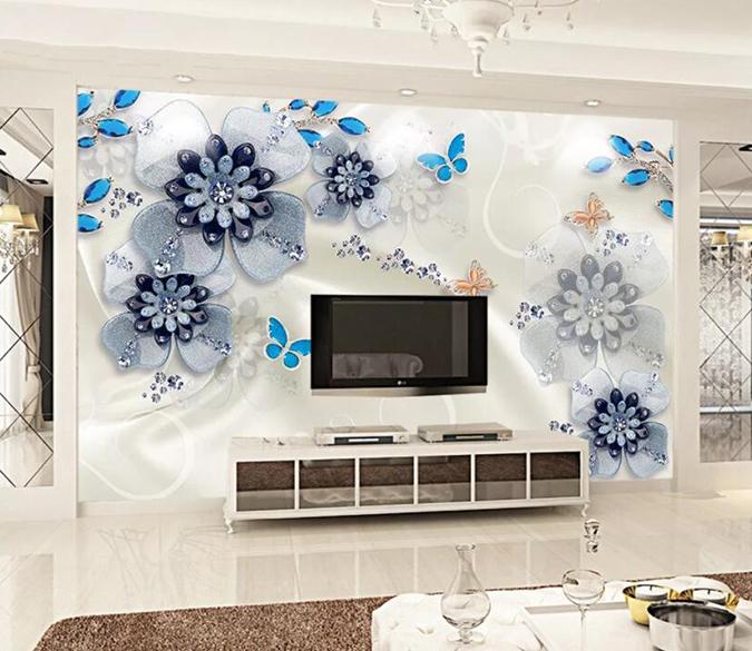 3D Diamond Flower 193 Wall Murals Wallpaper AJ Wallpaper 2 