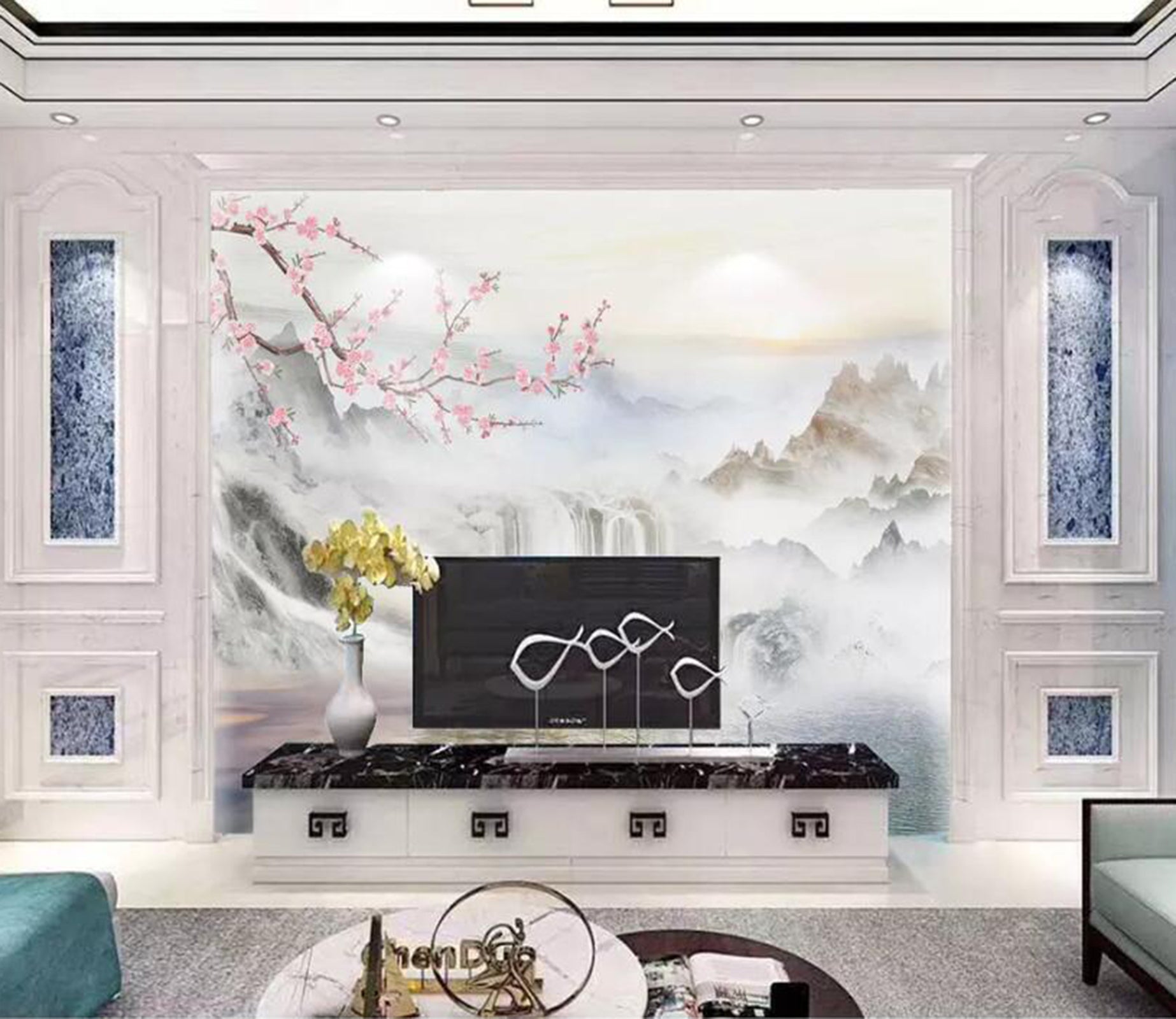 3D Flower Valley WC29 Wall Murals Wallpaper AJ Wallpaper 2 