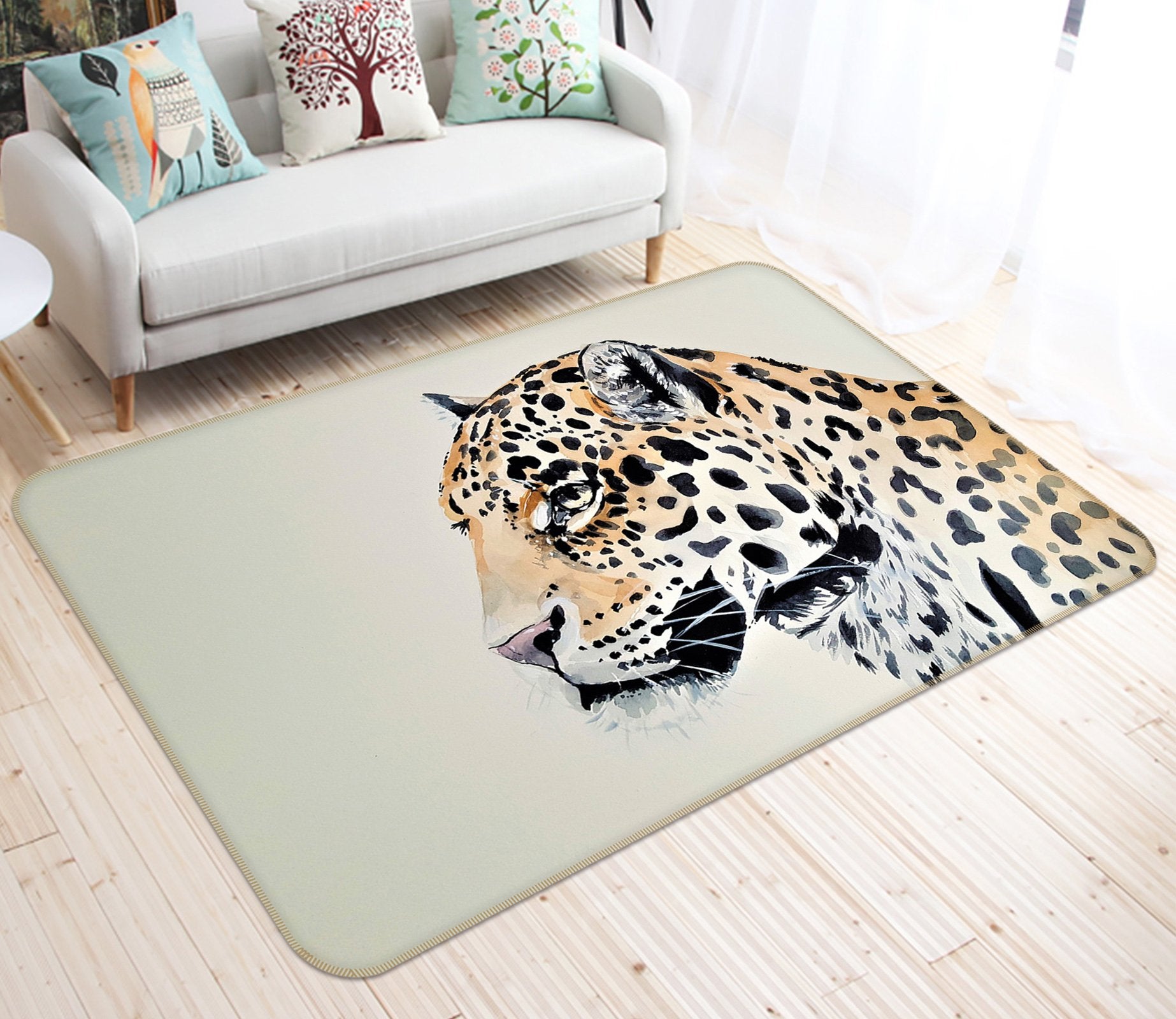 3D Leopard Head 608 Animal Non Slip Rug Mat Mat AJ Creativity Home 