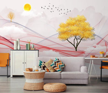 3D Red Ribbon 700 Wall Murals