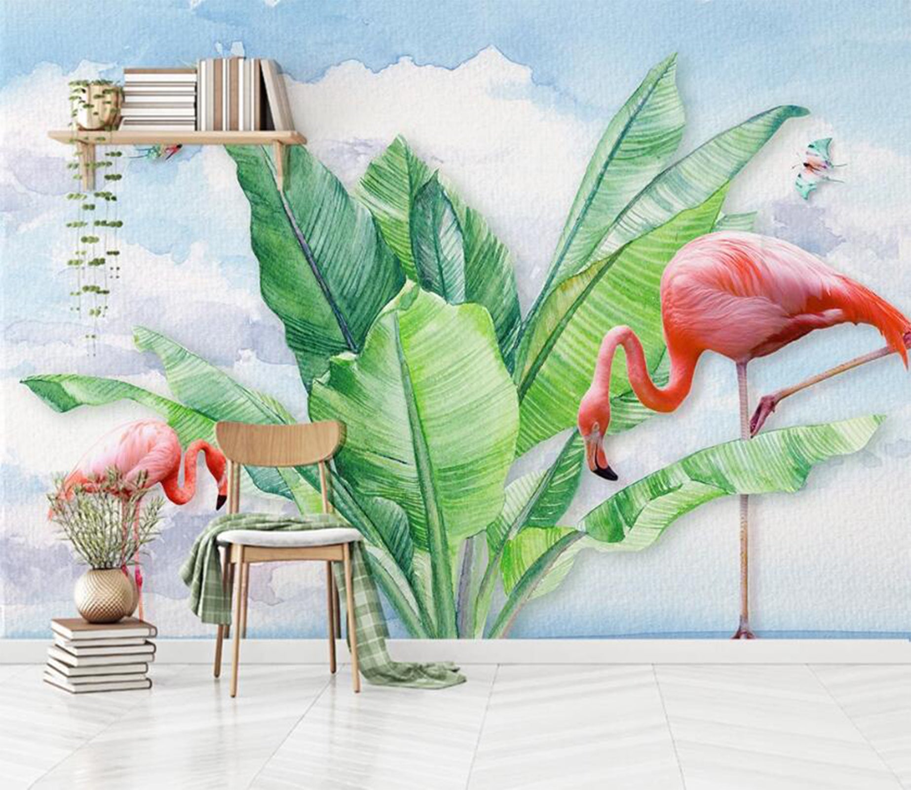 3D Broadleaf And The Flamingos 2143 Wall Murals