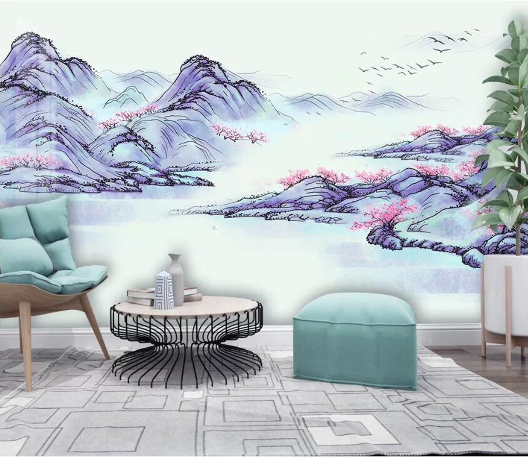 3D Painted Valley WC06 Wall Murals Wallpaper AJ Wallpaper 2 