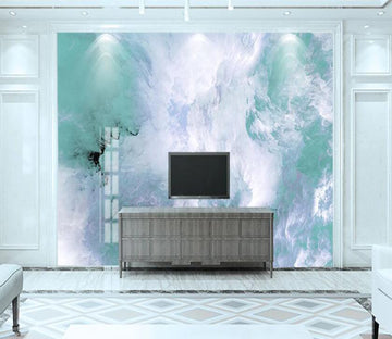 3D Lavender And Green Meet 2050 Wall Murals