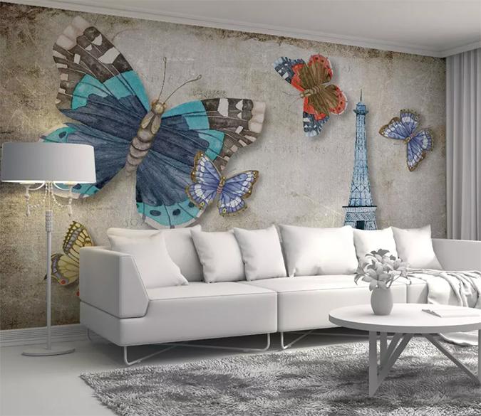 3D Tower Butterfly 603 Wall Murals Wallpaper AJ Wallpaper 2 