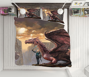 3D Dragon Warrior 6210 Ciruelo Bedding Bed Pillowcases Quilt