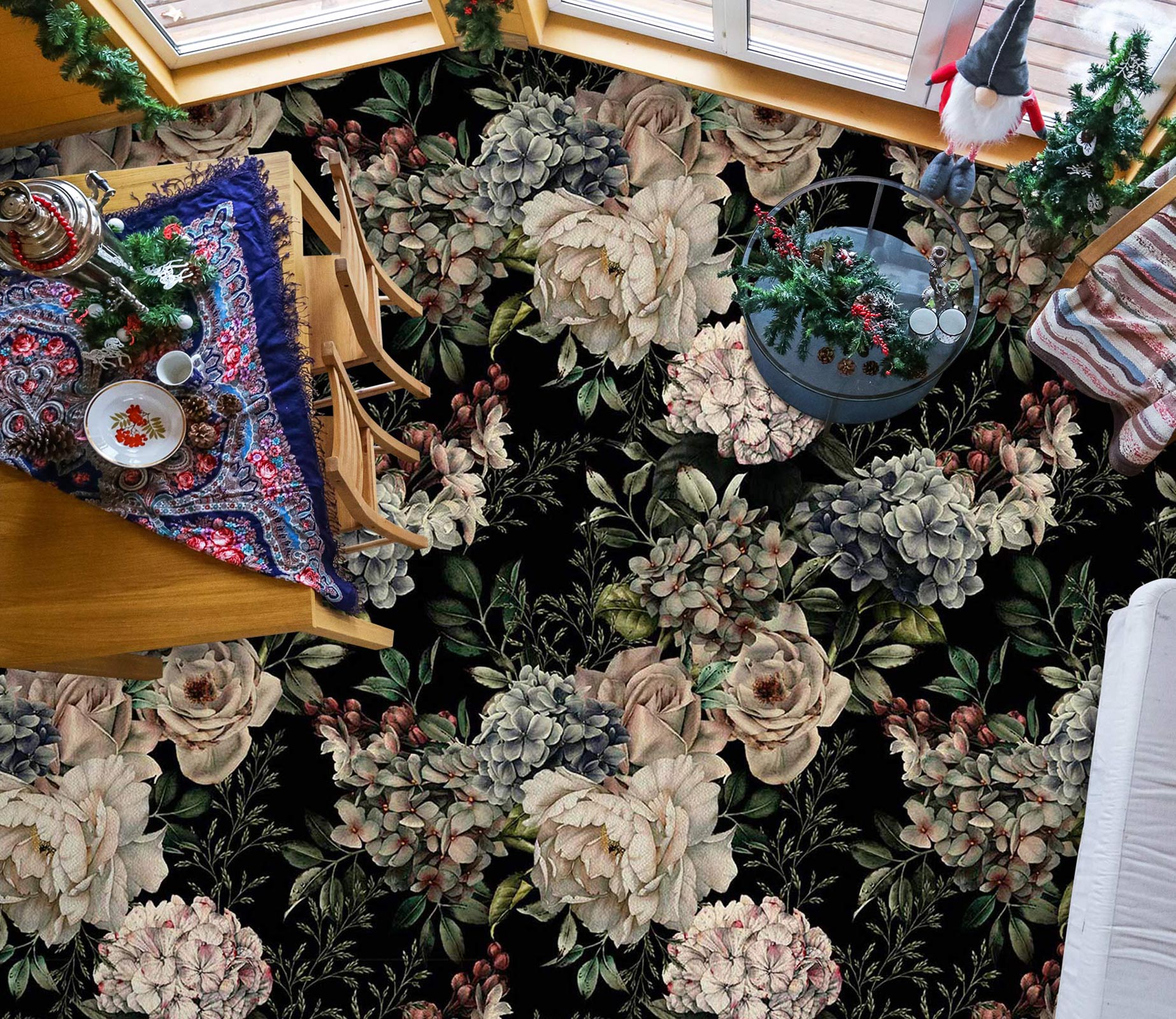 3D Ancient Flowers 453 Floor Mural  Wallpaper Murals Rug & Mat Print Epoxy waterproof bath floor