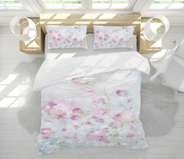 3D Pink Flower Clump 2059 Debi Coules Bedding Bed Pillowcases Quilt