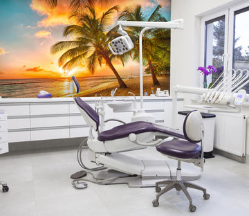 3D Sunset Beach 055 Wall Murals