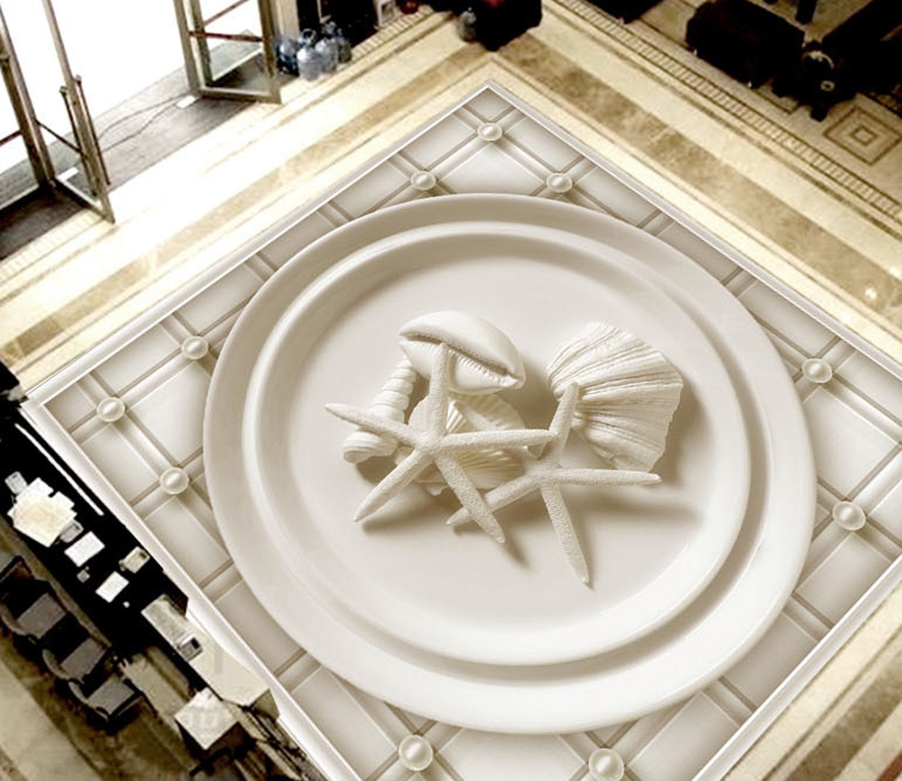 3D White Seashell WG341 Floor Mural Wallpaper AJ Wallpaper 2 