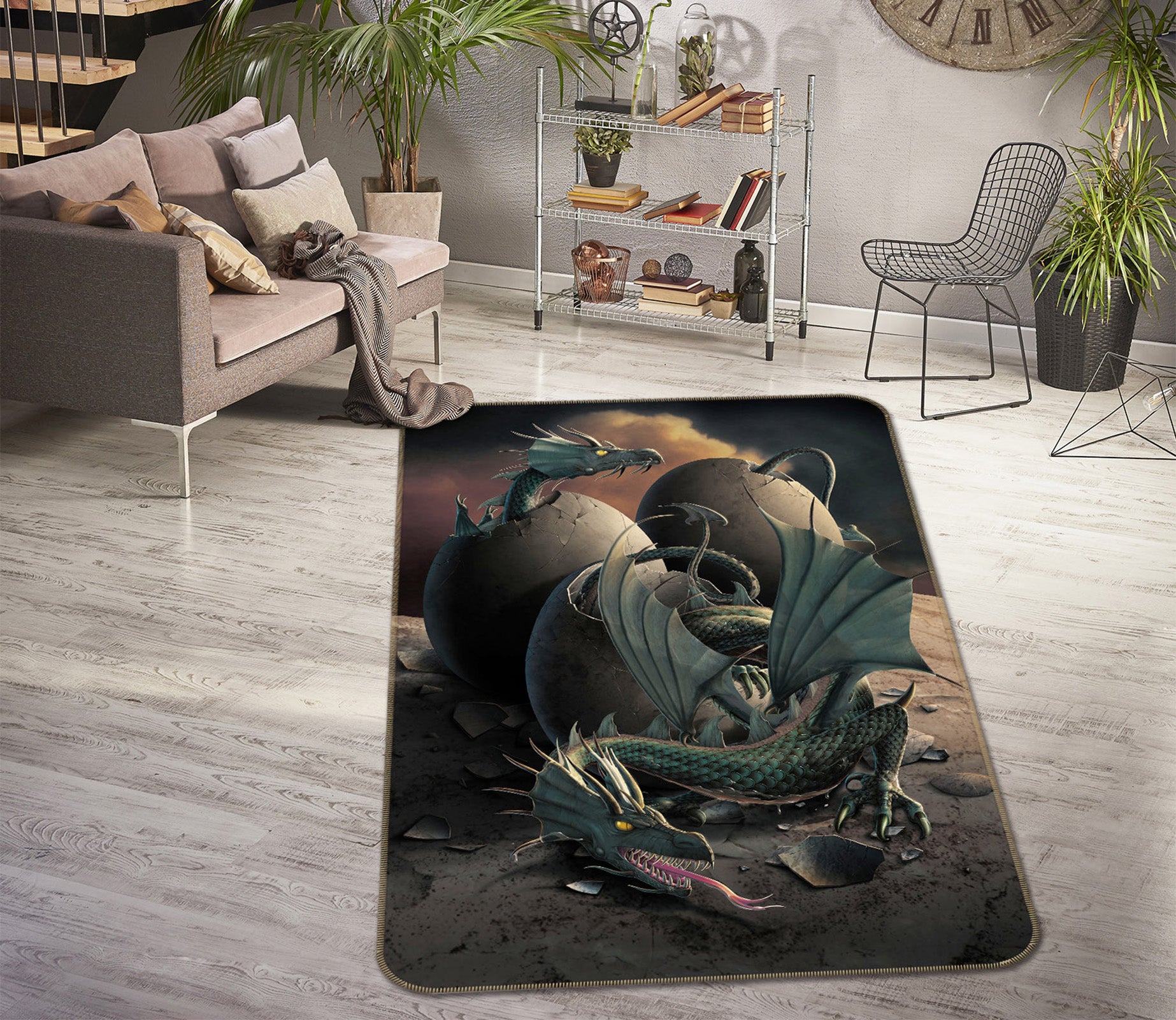 3D Dragon Offspring 1032 Vincent Hie Rug Non Slip Rug Mat
