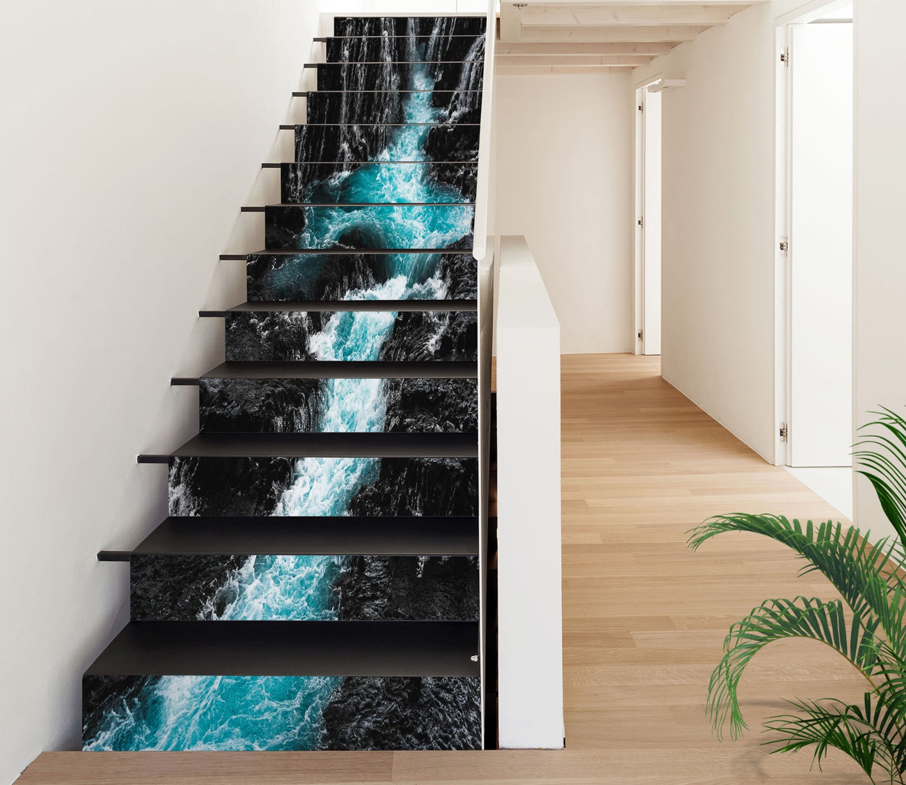 3D Azure Flowing 545 Stair Risers