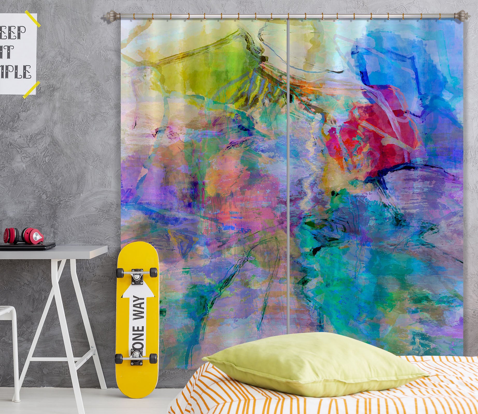 3D Beautiful Graffiti 226 Michael Tienhaara Curtain Curtains Drapes