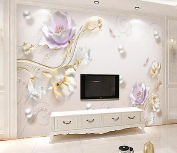 3D Flower Pearl 406 Wall Murals Wallpaper AJ Wallpaper 2 