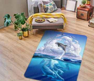 3D Dolphonic Symphony 1006 Jerry LoFaro Rug Non Slip Rug Mat