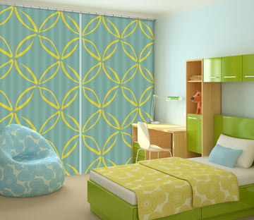 3D Yellow Line Circle 11126 Kashmira Jayaprakash Curtain Curtains Drapes