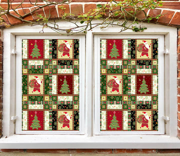 3D Christmas Tree Pattern 30047 Christmas Window Film Print Sticker Cling Stained Glass Xmas