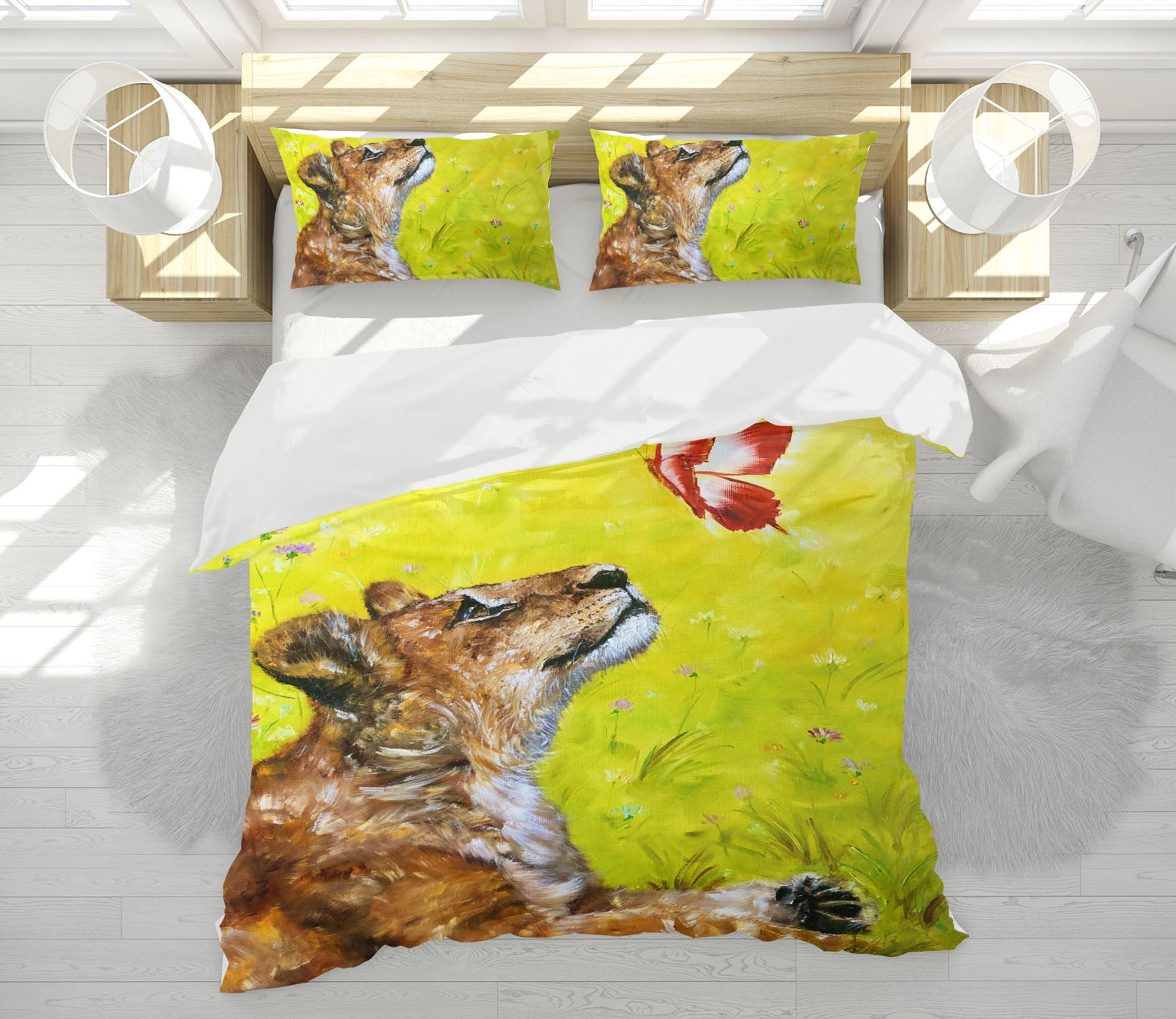 3D Lion Butterfly 577 Skromova Marina Bedding Bed Pillowcases Quilt