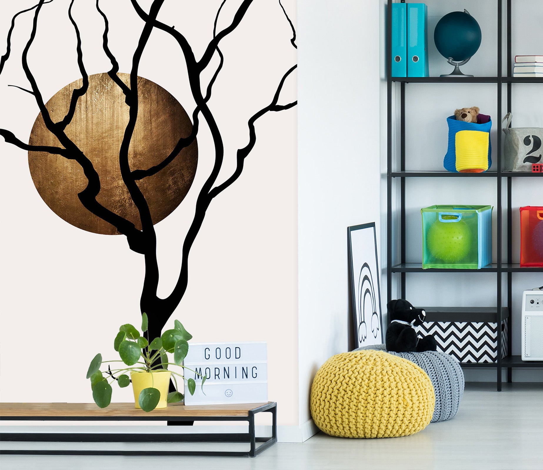 3D Twig Moon 1488 Boris Draschoff Wall Mural Wall Murals