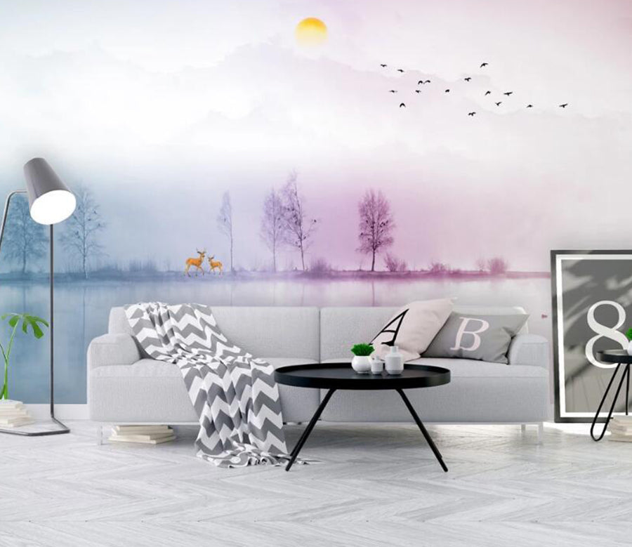 3D Purple Hazy 556 Wall Murals