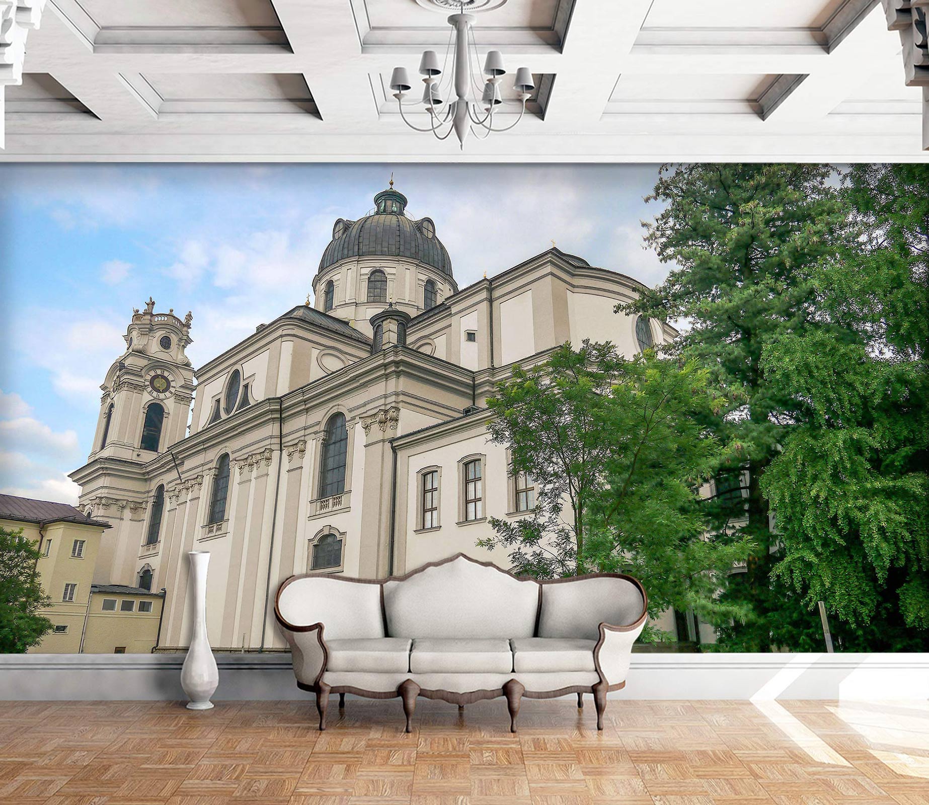 3D White Building 10880 Alius Herb Wall Mural Wall Murals