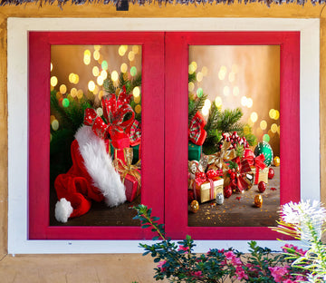 3D Gift 30066 Christmas Window Film Print Sticker Cling Stained Glass Xmas