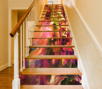 3D Rich Colored Lines 251 Stair Risers