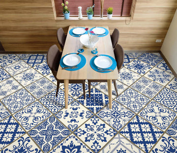 3D Blue And White Porcelain Texture 345 Floor Mural  Wallpaper Murals Rug & Mat Print Epoxy waterproof bath floor
