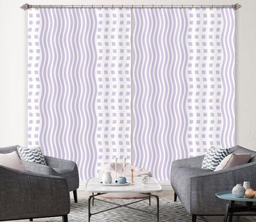 3D Purple Stripe Dots 98120 Kasumi Loffler Curtain Curtains Drapes