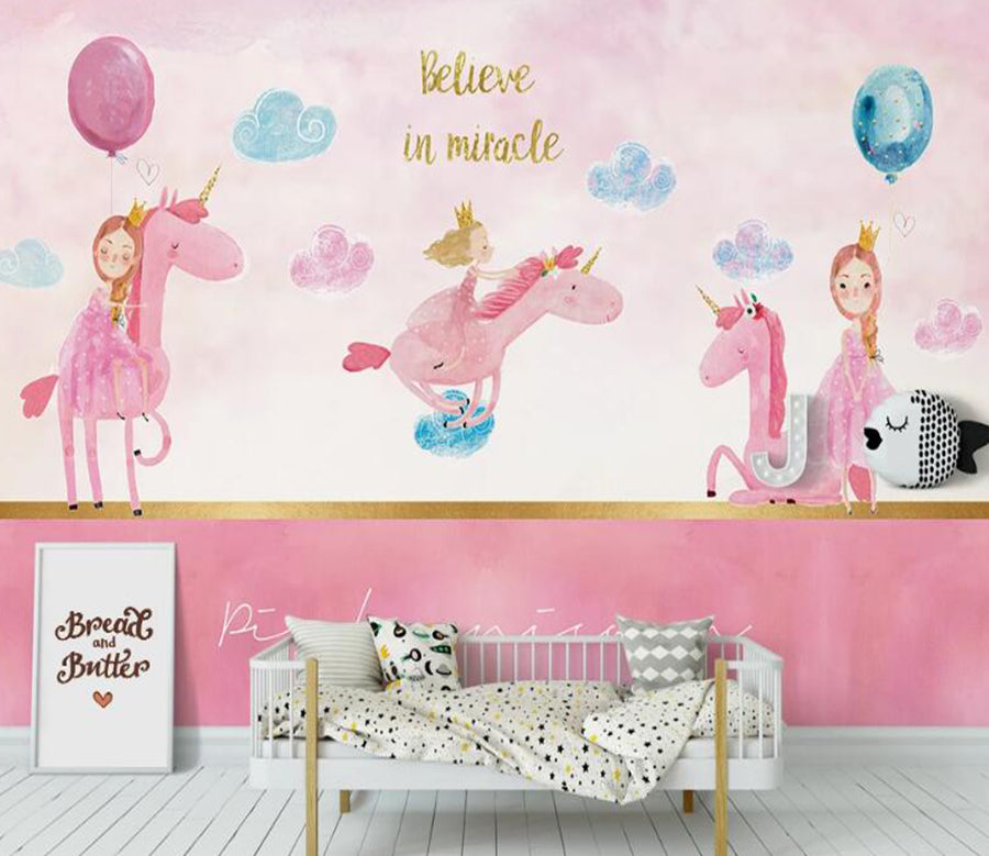 3D Girls Riding Horses 1125 Wall Murals