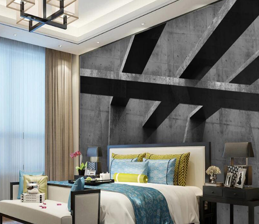 3D Grey Bridge 193 Wall Murals