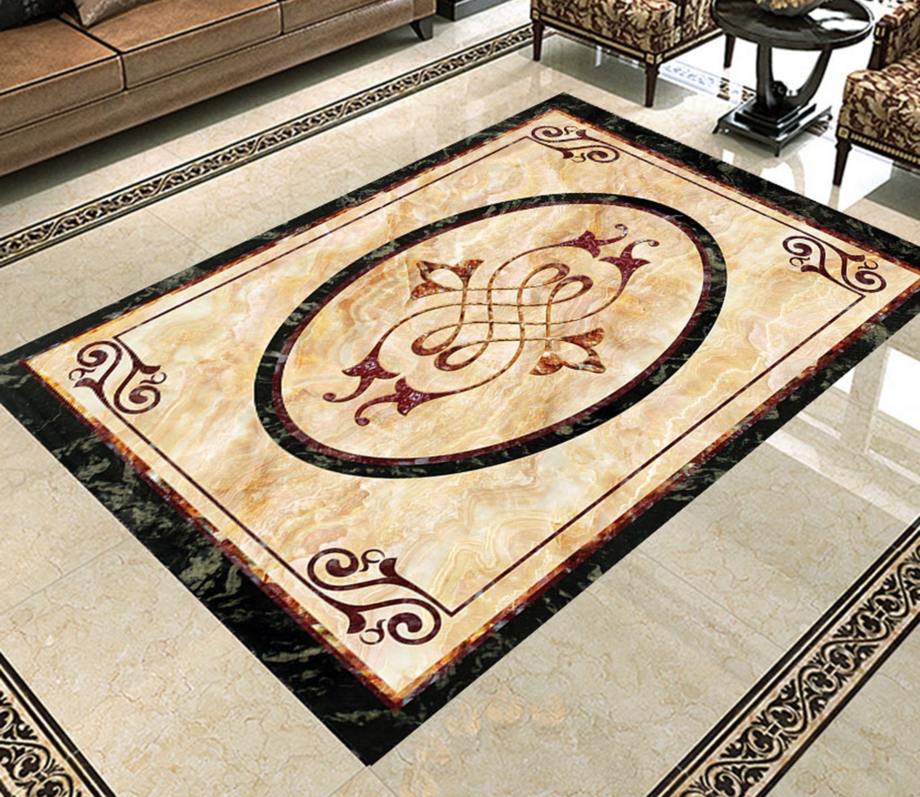 3D Marble Pattern WG328 Floor Mural Wallpaper AJ Wallpaper 2 