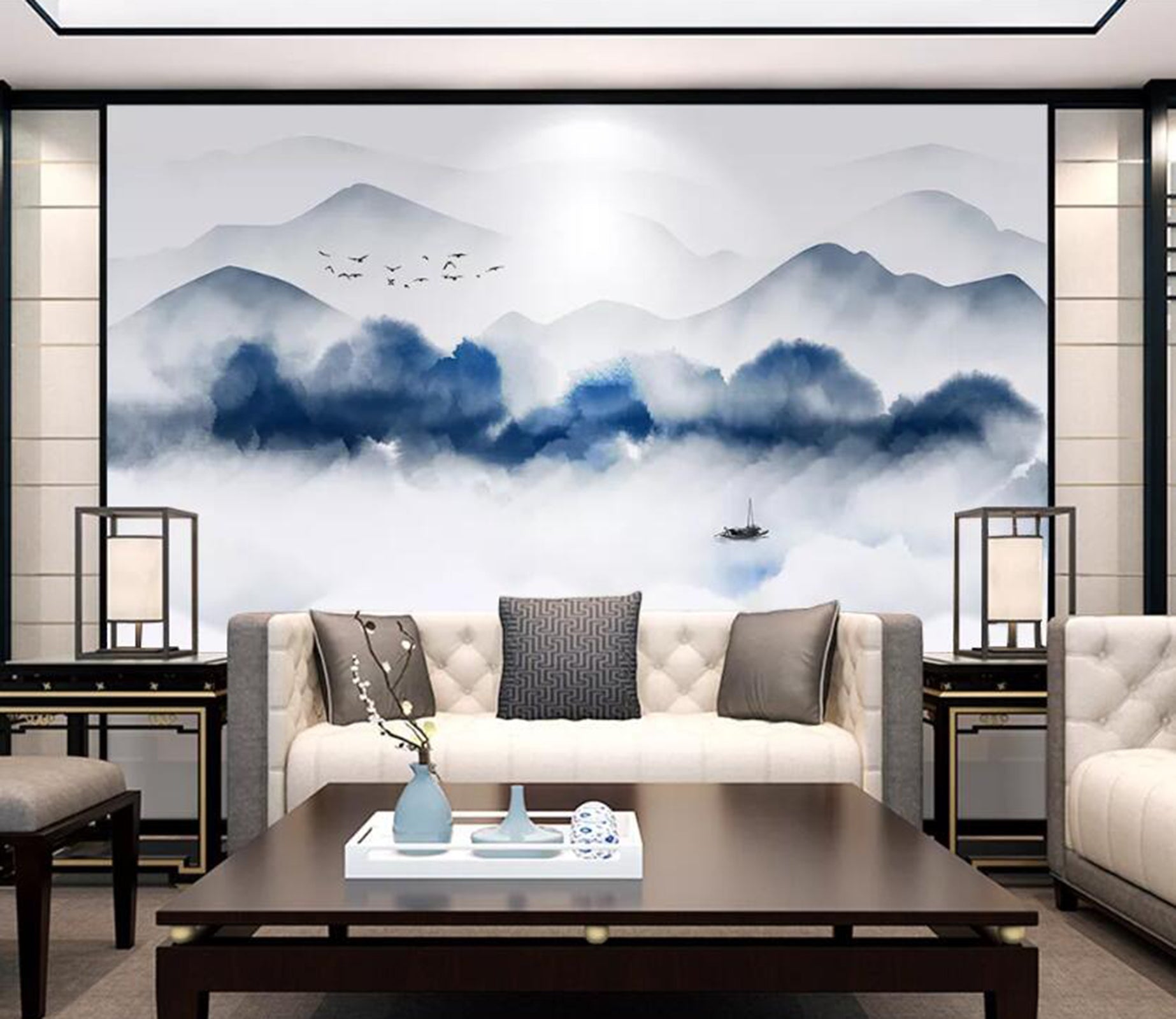 3D Foggy Forest WC80 Wall Murals Wallpaper AJ Wallpaper 2 