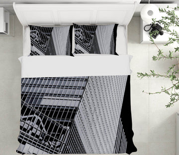 3D Tilted Building 2009 Noirblanc777 Bedding Bed Pillowcases Quilt