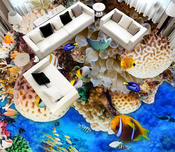 3D Underwater World 096 Floor Mural  Self-Adhesive Sticker Bathroom Non-slip Waterproof Flooring Murals